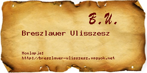 Breszlauer Ulisszesz névjegykártya